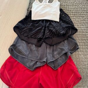 3 lululemon hottie hot 4 in Shorts and lulu White Tank Top bundle